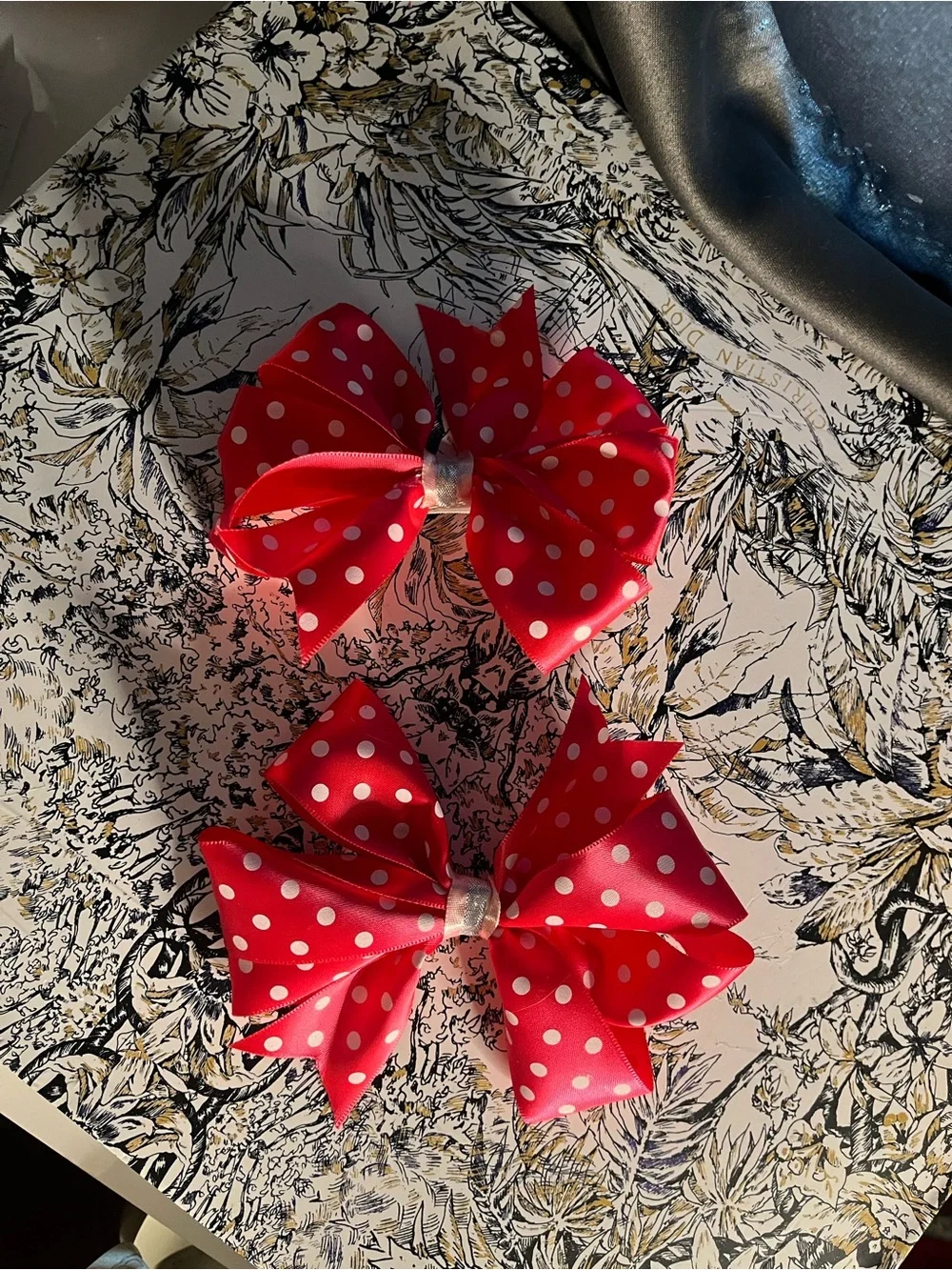 Handmade Pink Polka Dot Hair Bows